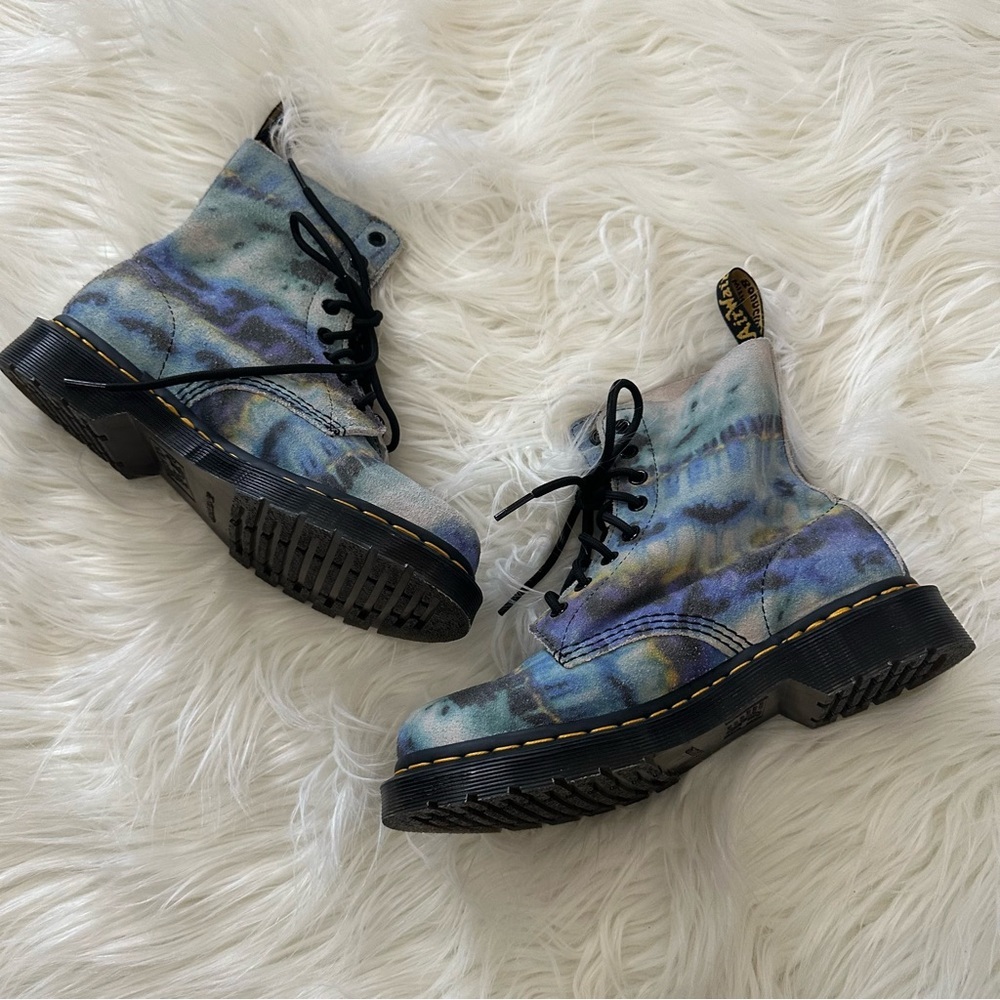 NEW DR MARTENS RARE 1460 Pascal Tie Dye Leather Boots - Picture 4 of 10